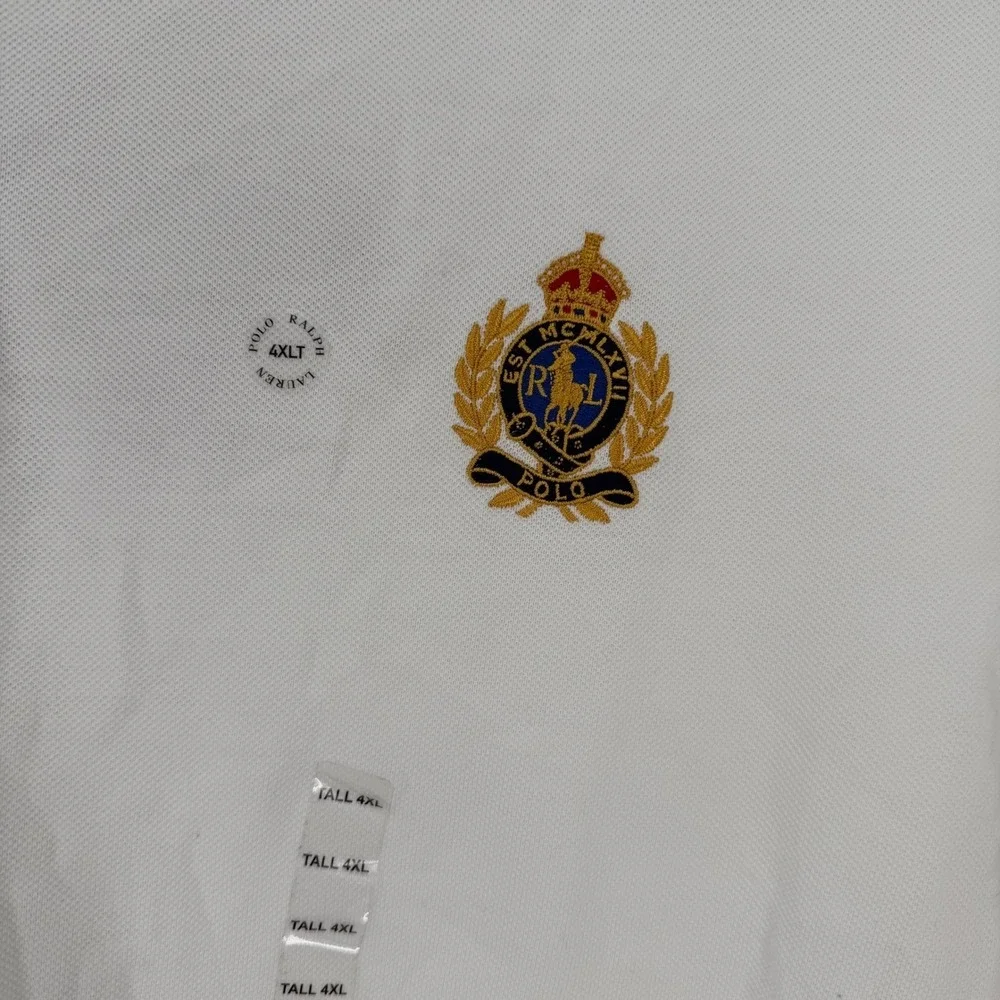 Polo Ralph Lauren Polo Men 4XLTall White Classic Big Tripe Pony #3‎ Back Crest